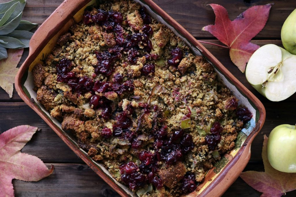Gluten Free Stuffing with Rosemary Focaccia Croutons